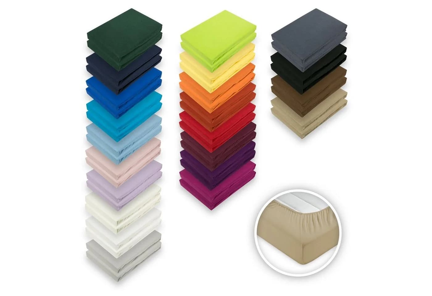 EXKLUSIV HEIMTEXTIL Spannbettlaken Doppelpack Jersey Grün 90-100x200 cm - Bild 2