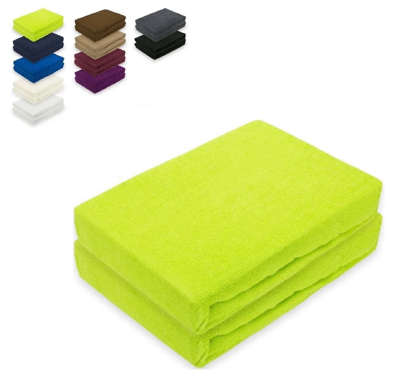 EXKLUSIV HEIMTEXTIL Spannbettlaken Doppelpack Frottee Apfelgrün - Bild 2