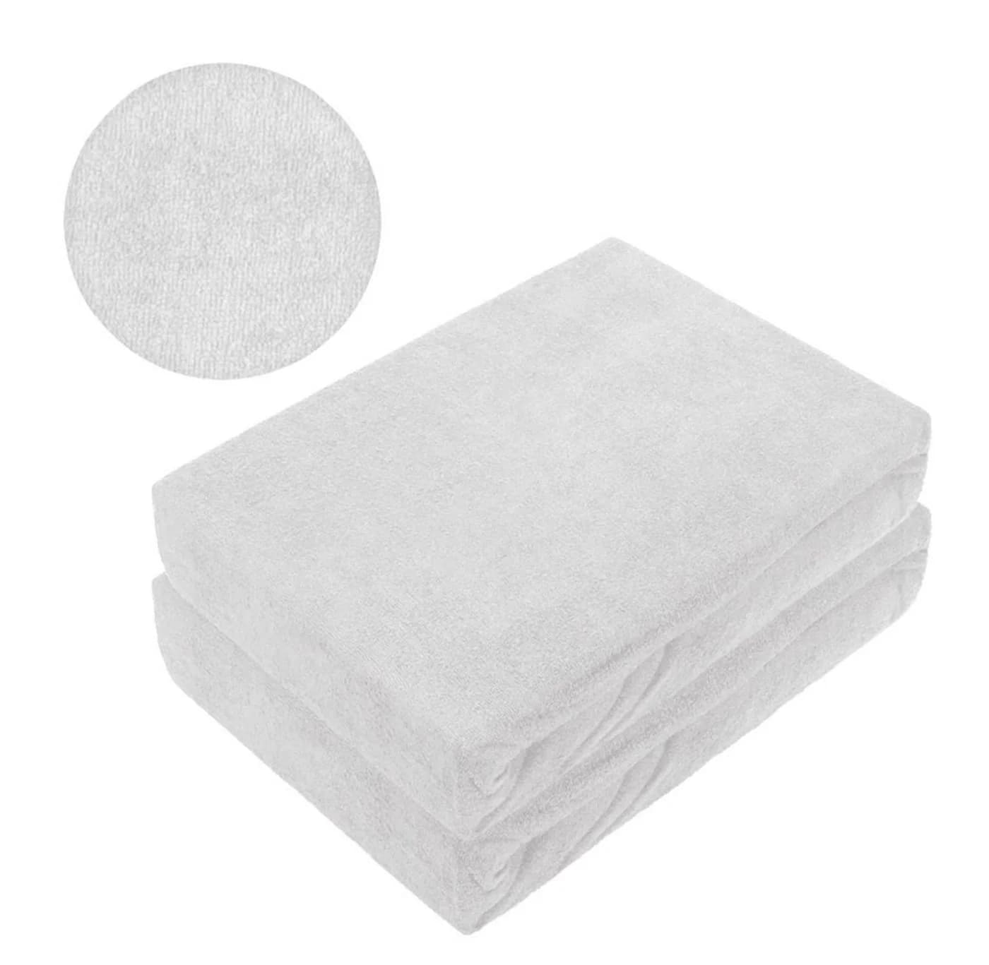 EXKLUSIV HEIMTEXTIL Spannbettlaken Doppelpack Frottee Silber