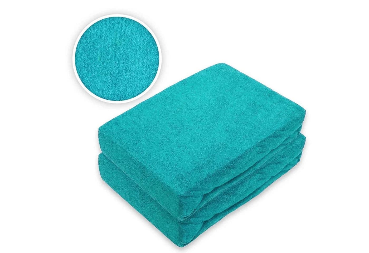 EXKLUSIV HEIMTEXTIL Spannbettlaken Frottee Doppelpack Blau Gummizug