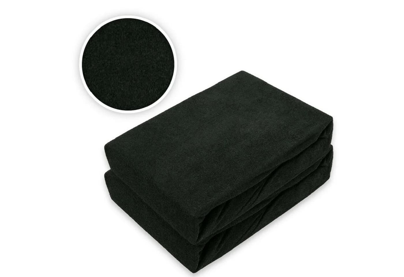 EXKLUSIV HEIMTEXTIL Spannbettlaken Doppelpack Schwarz Frottee