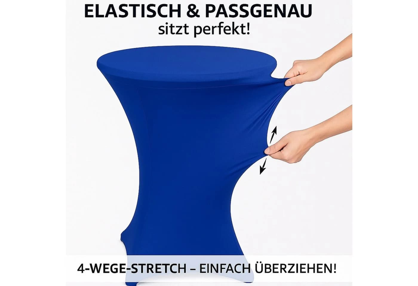 EXKLUSIV HEIMTEXTIL Stehtischhusse Stretch Anthrazit 110-120 cm - Bild 5