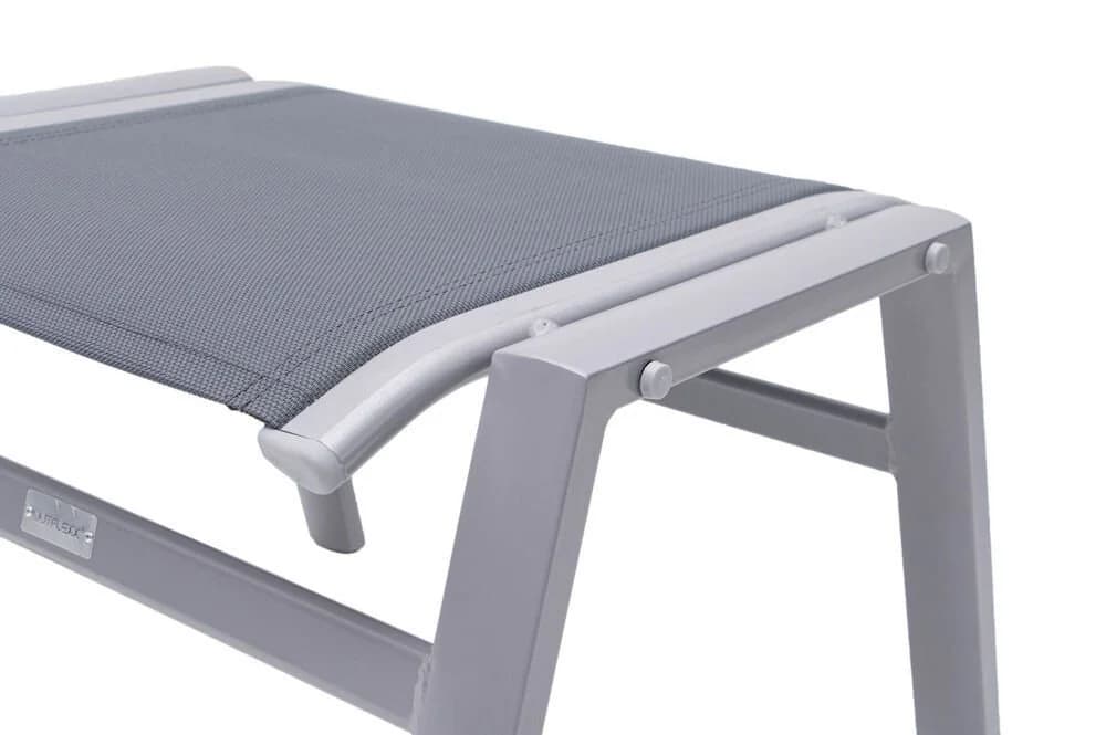OUTFLEXX Gartenlounge-Hocker Silber Grau Aluminium - Bild 3