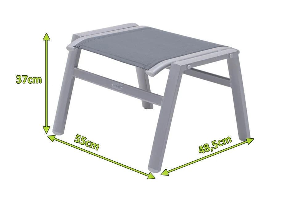 OUTFLEXX Gartenlounge-Hocker Silber Grau Aluminium - Bild 4