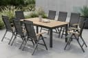 OUTFLEXX Garten-Essgruppe 9-tlg. Schwarz Aluminium & Teak Bild 1