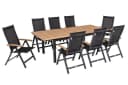 OUTFLEXX Garten-Essgruppe 9-tlg. Schwarz Aluminium & Teak Bild 2
