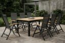 OUTFLEXX Garten-Essgruppe 9-tlg. Schwarz Aluminium & Teak Bild 3