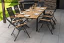 OUTFLEXX Garten-Essgruppe 9-tlg. Schwarz Aluminium & Teak Bild 5
