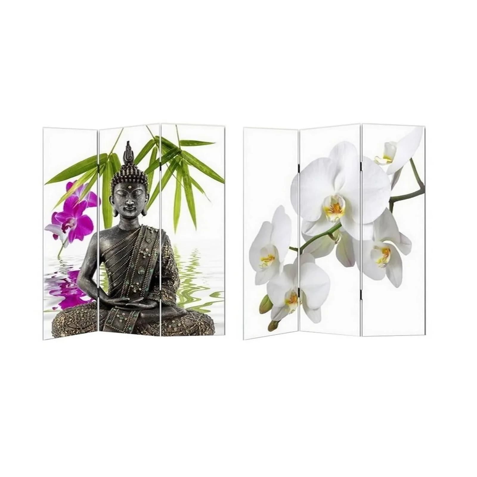 HTI-Line Paravent Buddha - Spanische Wand mit 3 Paneelen