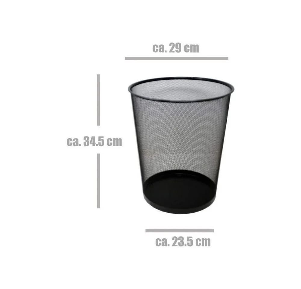 Riyashop Mülleimer Papierkorb 19l Drahteimer Schwarz - Bild 3
