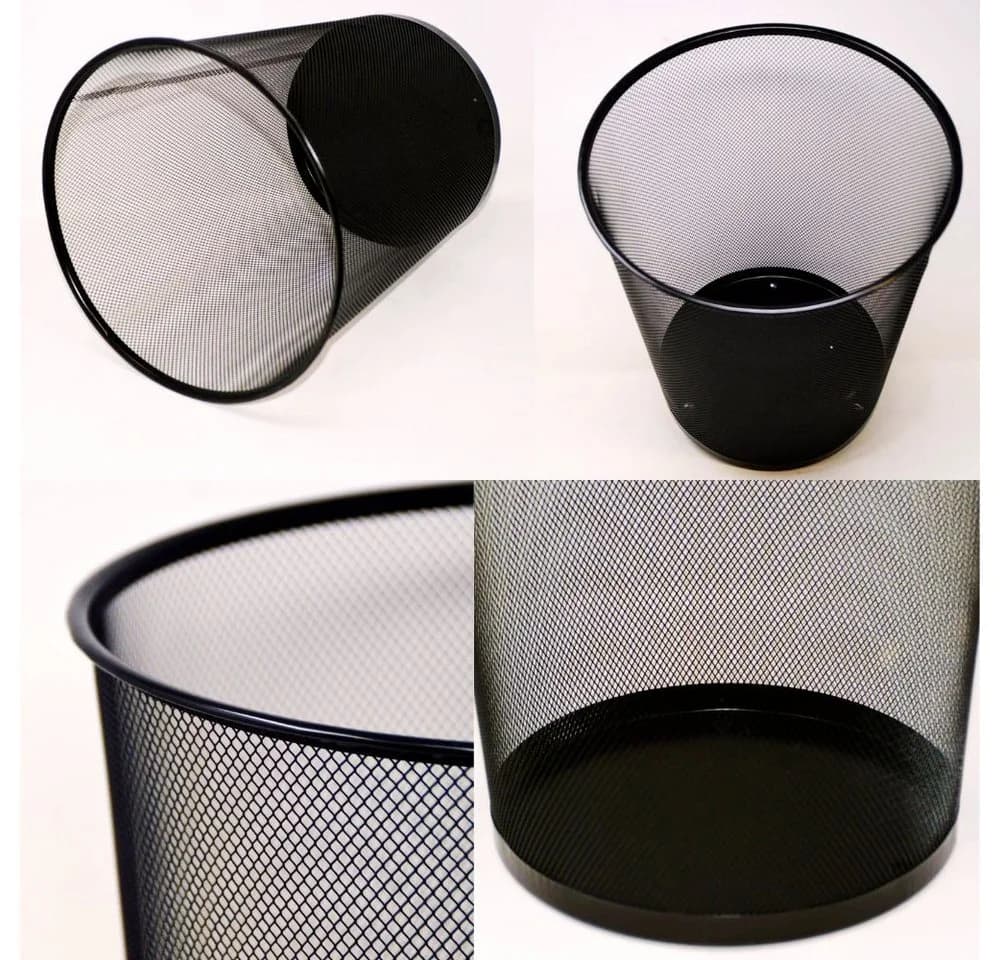 Riyashop Mülleimer Papierkorb 19l Drahteimer Schwarz - Bild 5