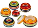 Riyashop Windaschenbecher Keramik Bunt Streifen mit Deckel Bild 2