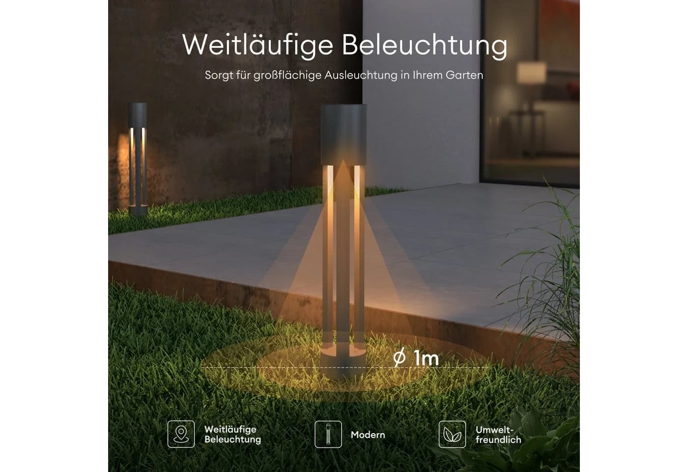 Mai & Mai LED Außen-Stehlampe IP65 Gartenleuchte 10W 3000K - Bild 4