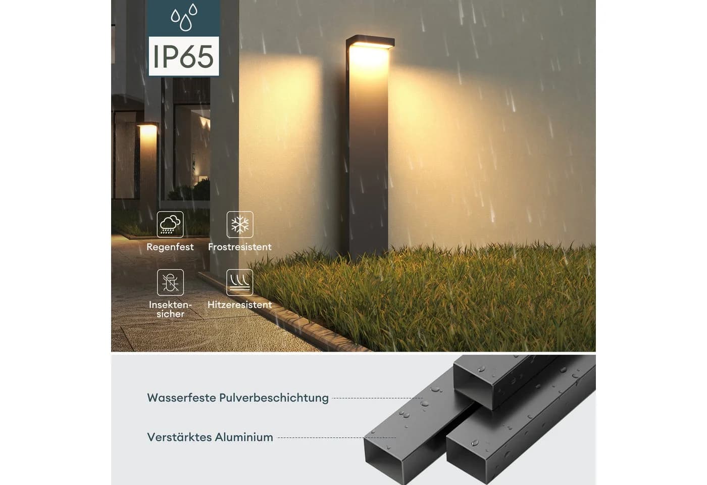 Mai & Mai LED Außen-Stehlampe Grau IP65 Wegeleuchte 6W - Bild 4
