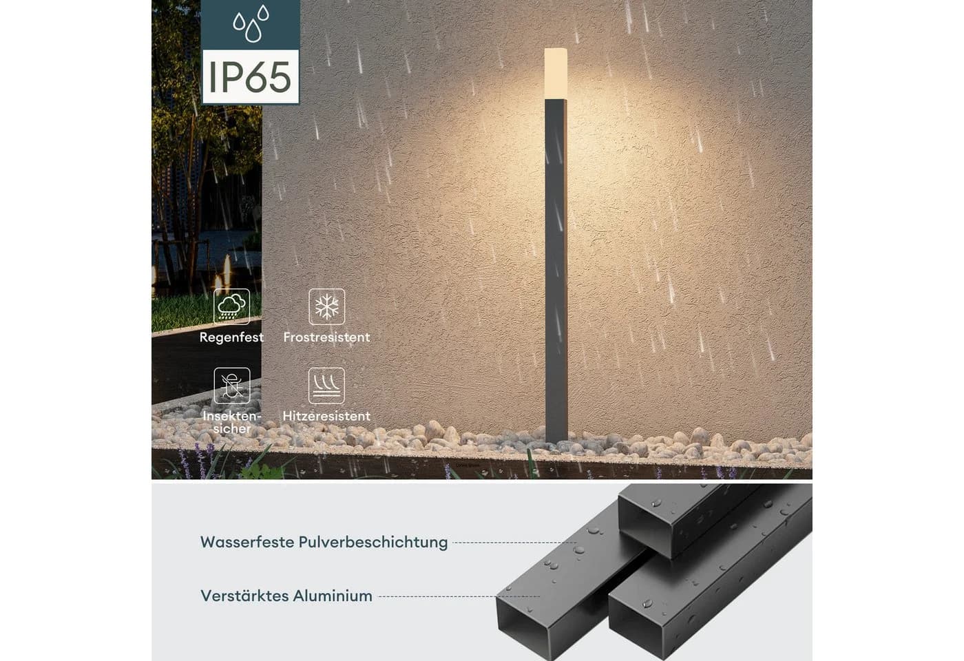 Mai & Mai LED Außen-Stehlampe Sandgrau dunkel 3000K IP65 - Bild 5