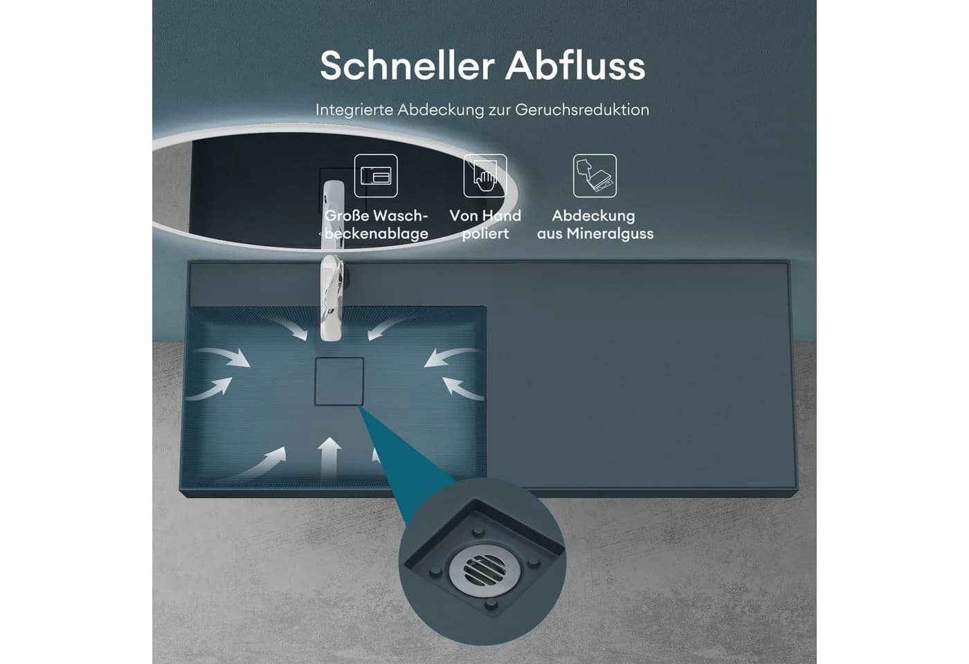 Mai & Mai Aufsatzwaschbecken Mineralguss Col630 inkl. Ablaufgarnitur - Bild 5