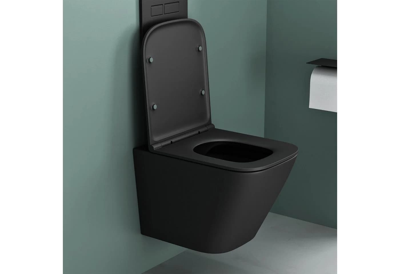 Mai & Mai Hänge-WC spülrandlos mit Softclose-Sitz Schwarz - Bild 3
