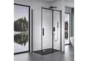 Mai & Mai Eckdusche Rav18 Schiebetür 8mm ESG Glas Transparent Schwarz Bild 1