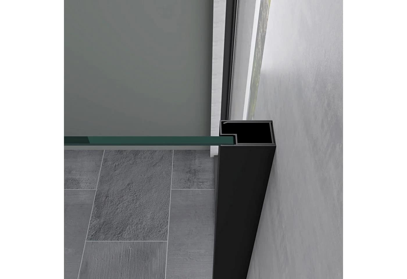 Mai & Mai Eckdusche Rav18 Schiebetür 8mm ESG Glas Transparent Schwarz - Bild 5