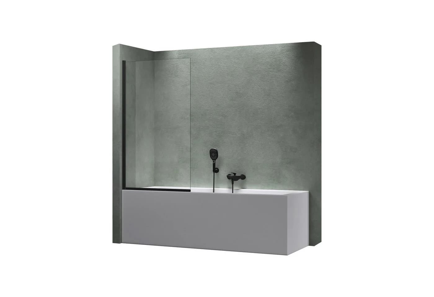 Mai & Mai Badewannenaufsatz Duschwand ESG Glas NANO Schwarz - Bild 2