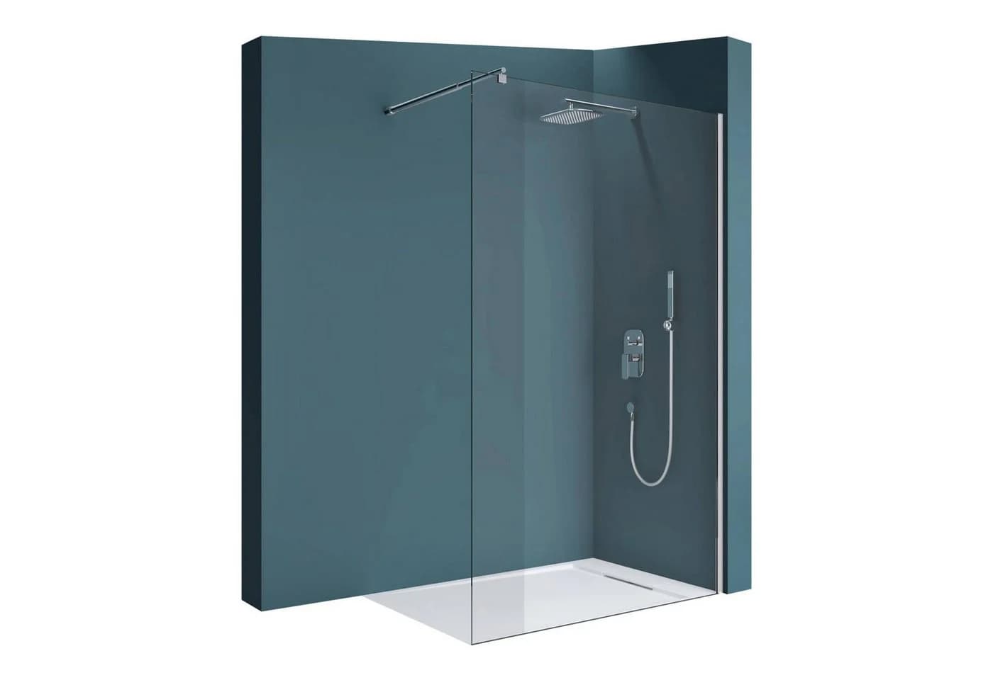 Mai & Mai Duschwand Walk-In 8mm ESG Glas NANO Transparent Silber - Bild 2