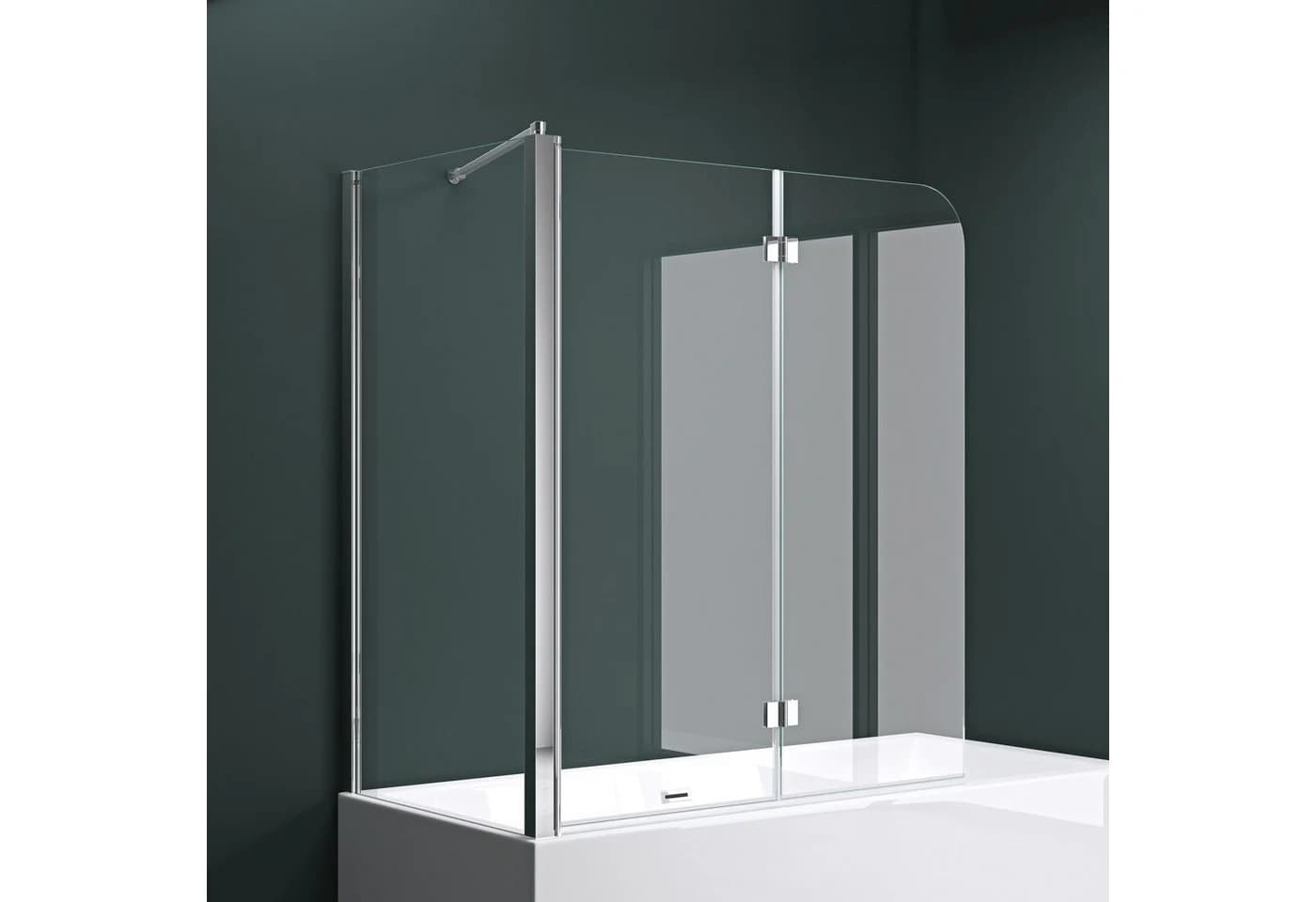 Mai & Mai Badewannenaufsatz Duschwand ESG Glas 6mm NANO C113