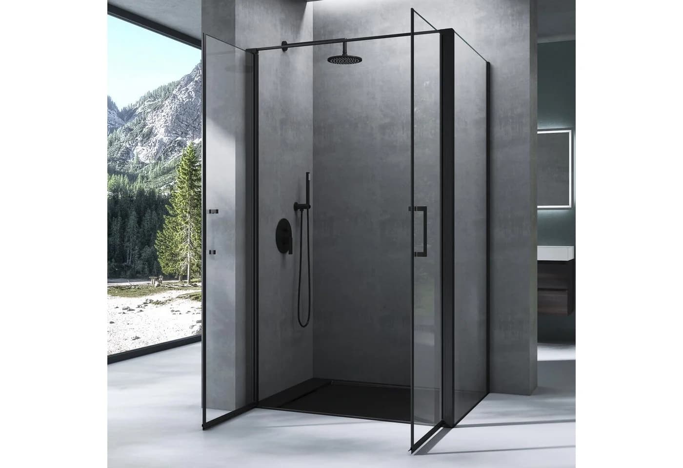 Mai & Mai Eckdusche Ravenna66 mit Schwingtür und NANO-Beschichtung - Bild 4