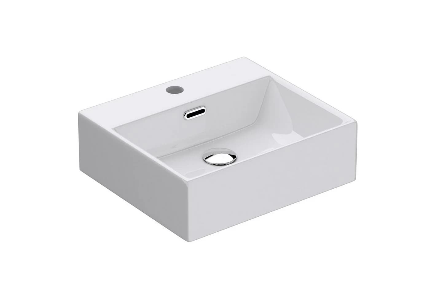 Mai & Mai Aufsatzwaschbecken Keramik Weiß Eckig Modern - Bild 2