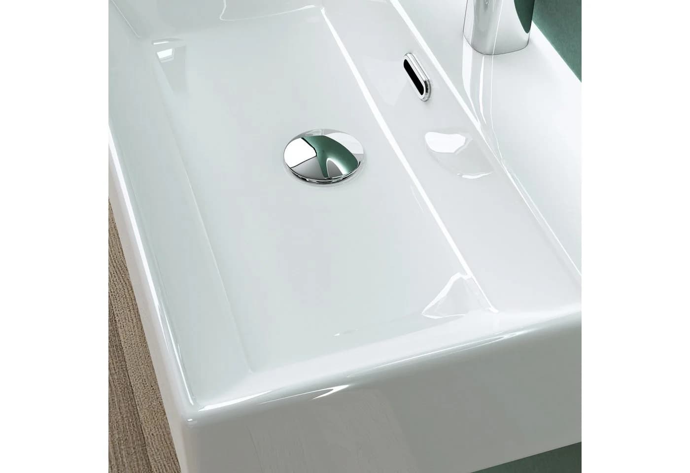 Mai & Mai Aufsatzwaschbecken Keramik Weiß Eckig Modern - Bild 4