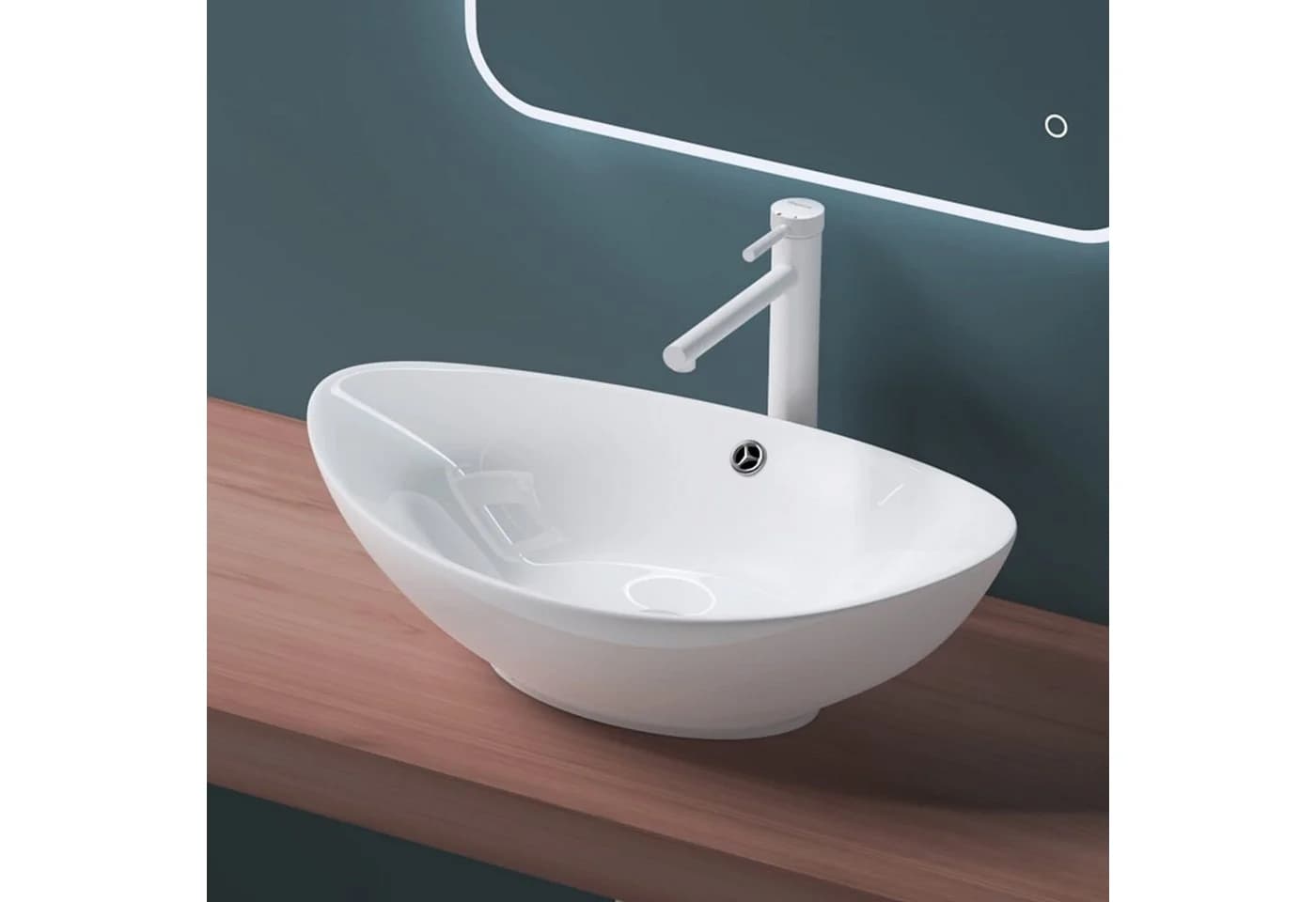 Mai & Mai Aufsatzwaschbecken Br818 Oval Weiß Keramik NANO - Bild 5