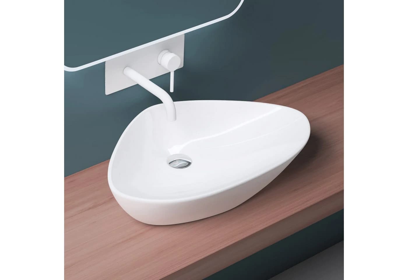 Mai & Mai Aufsatzwaschbecken Dreieckig Weiß Keramik - Bild 3