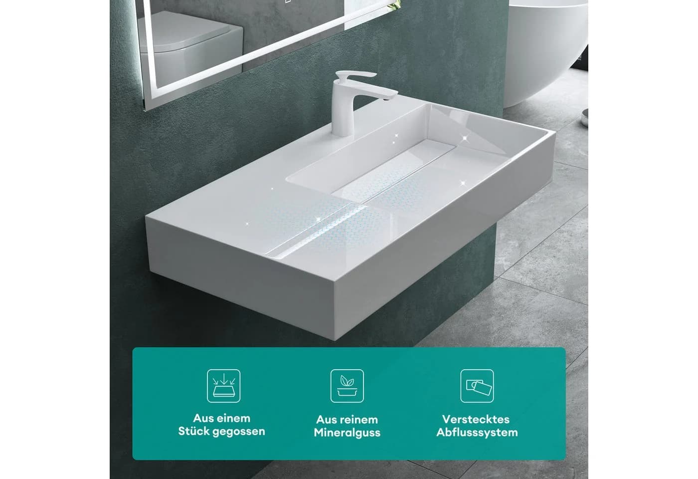 Mai & Mai Aufsatzwaschbecken Mineralguss Gussmarmor Design Waschbecken Col12 - Bild 2
