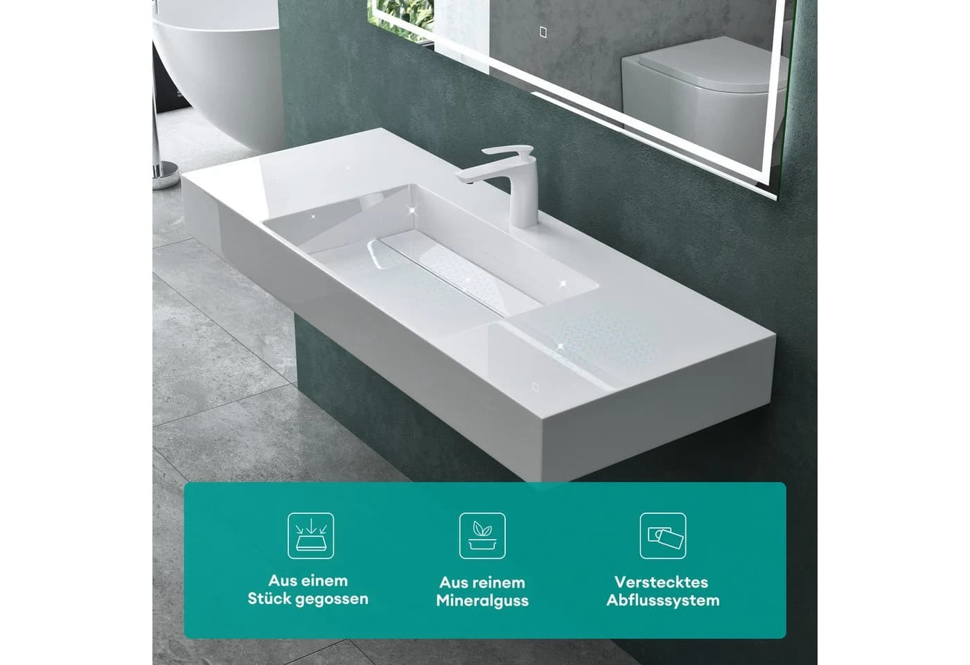 Mai & Mai Aufsatzwaschbecken Col12 Weiß Mineralguss Modern - Bild 2