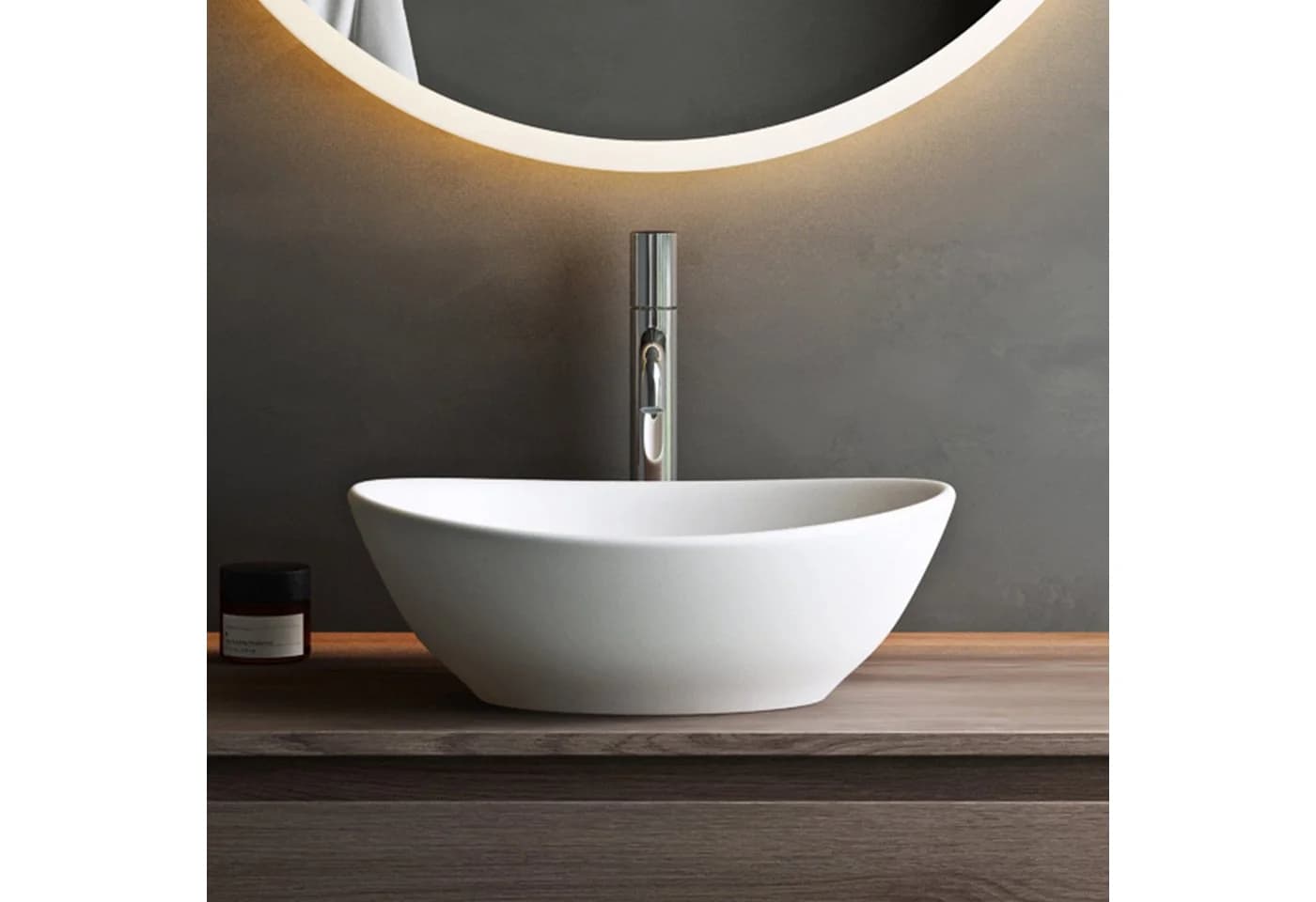 Mai & Mai Aufsatzwaschbecken Keramik Oval Weiß Br205 - Bild 5