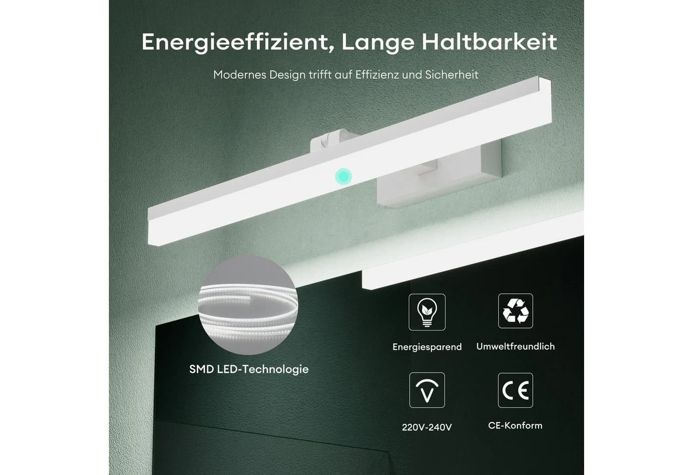 Mai & Mai LED Spiegelleuchte Luxaris 9W 6000K Weiß Drehbar - Bild 4