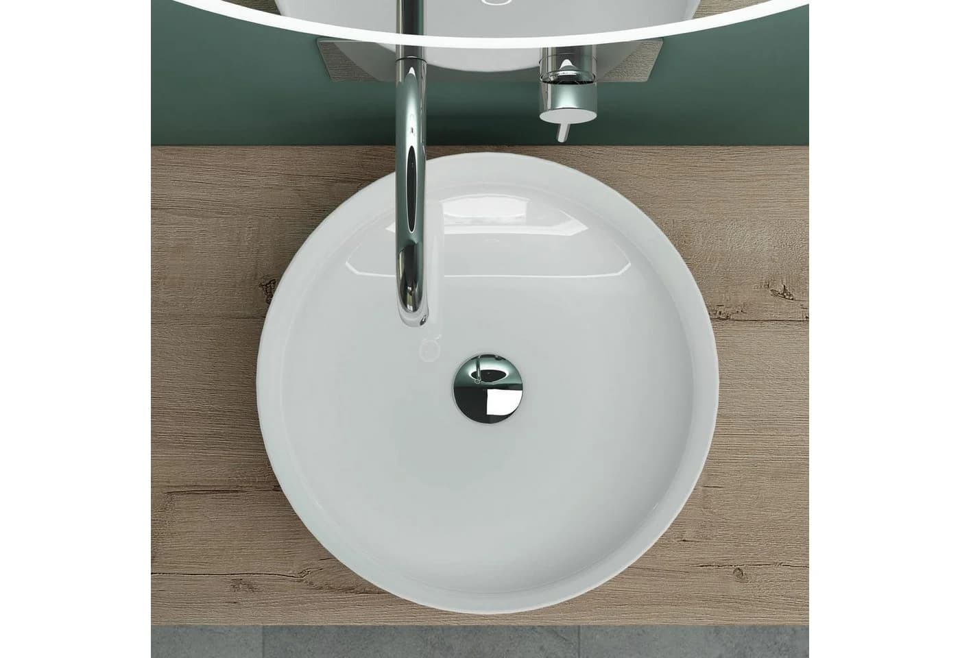 Mai & Mai Aufsatzwaschbecken Keramik Rund Weiß Br203 - Bild 3