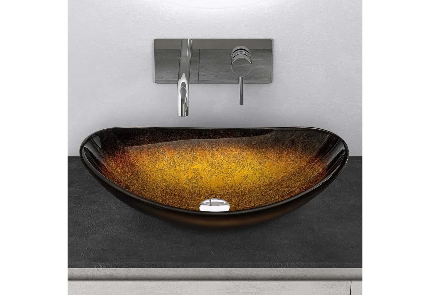 Mai & Mai Aufsatzwaschbecken Glas Minerva08 Gold Transparent - Bild 3
