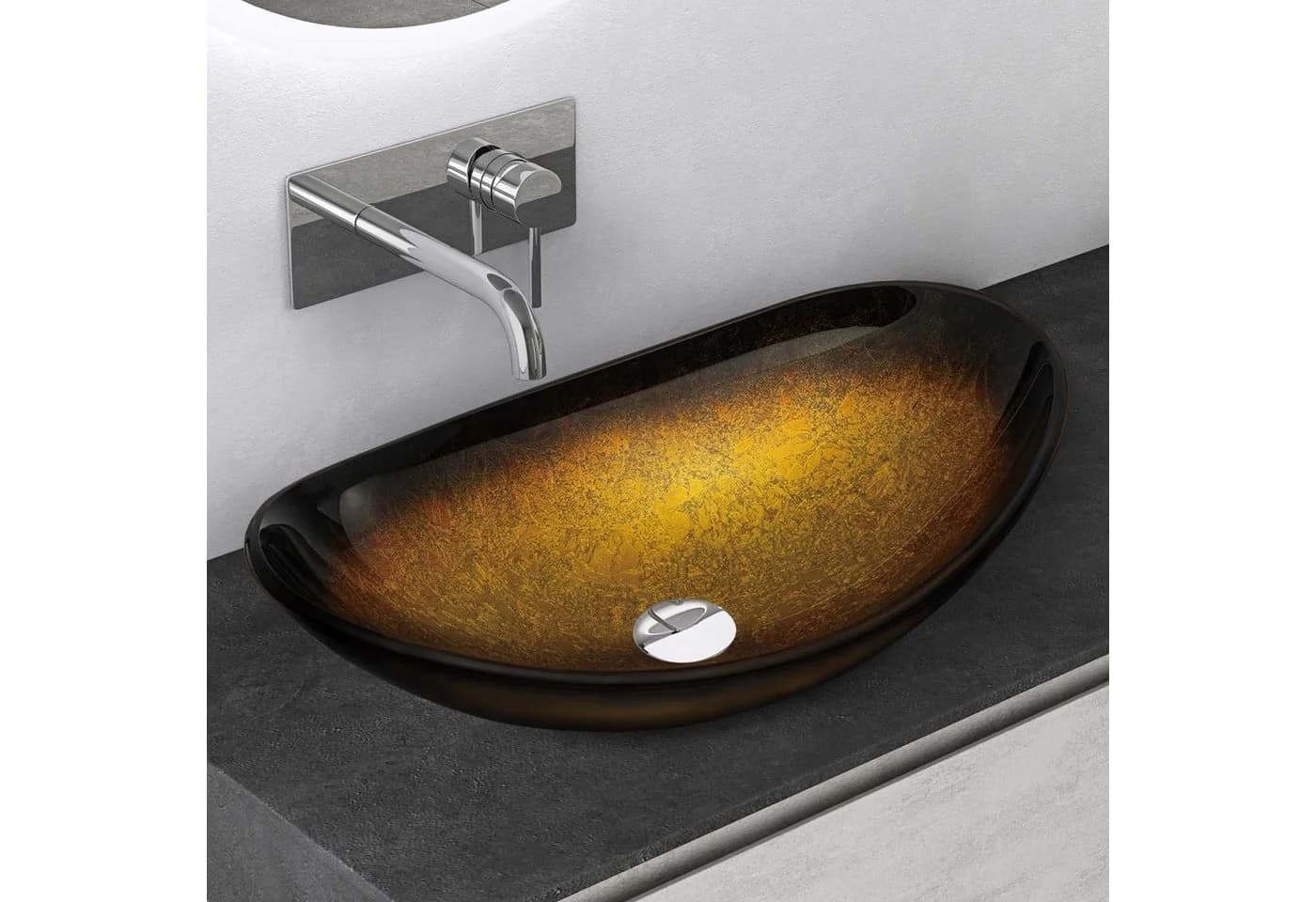 Mai & Mai Aufsatzwaschbecken Glas Minerva08 Gold Transparent - Bild 5