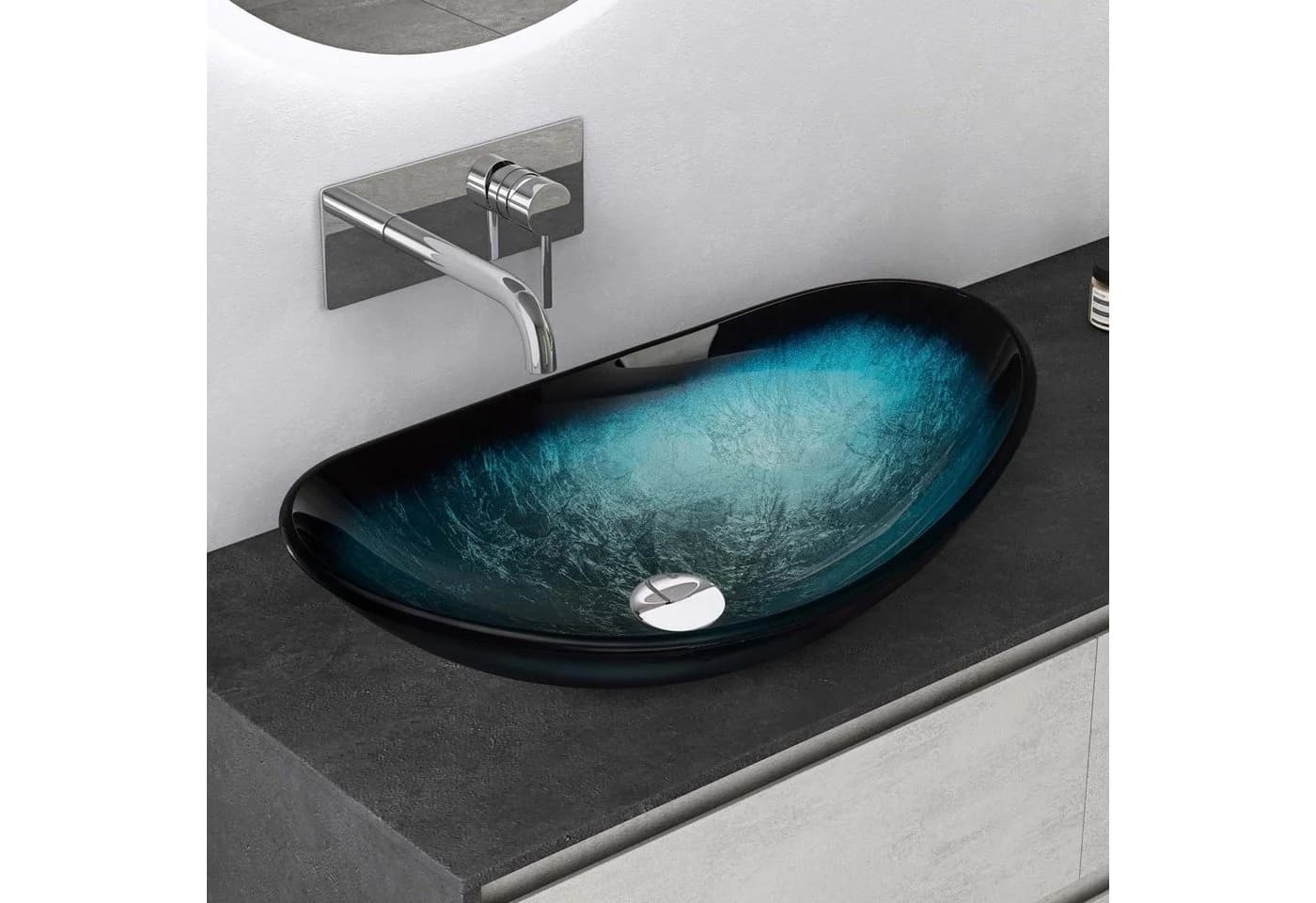 Mai & Mai Aufsatzwaschbecken Minerva08 Glas Oval Transparent - Bild 5