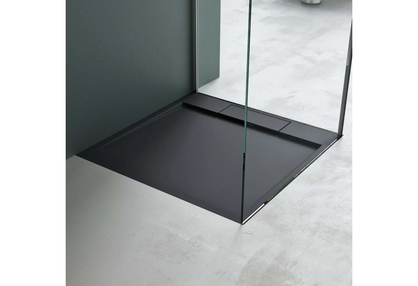 Mai & Mai Duschwanne Mineralguss Superflach Quadratisch Anthrazit - Bild 2
