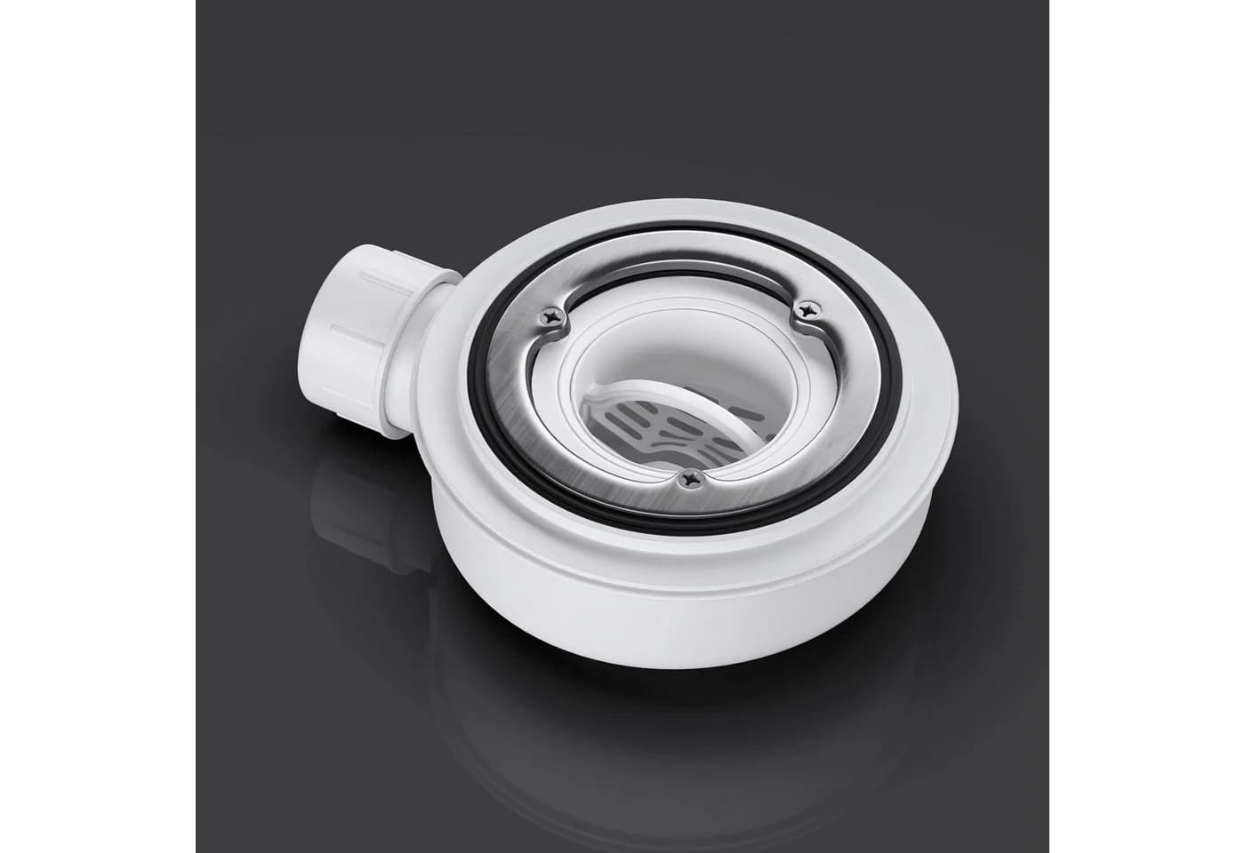 Mai & Mai Duschablauf Ablaufgarnitur Siphon Verchromt 90mm