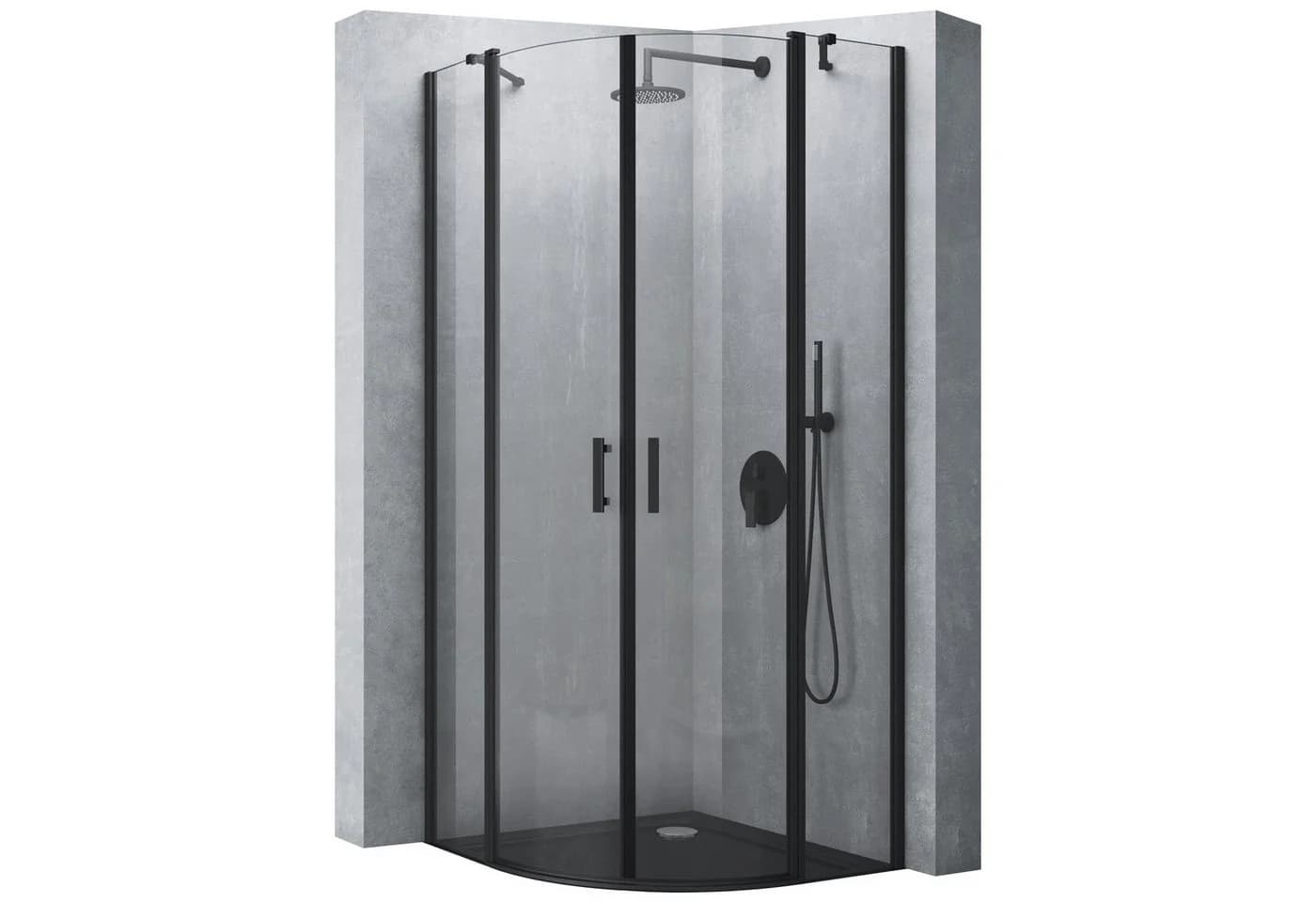 Mai & Mai Eckdusche Rav52K Schwarz ESG-Sicherheitsglas - Bild 2