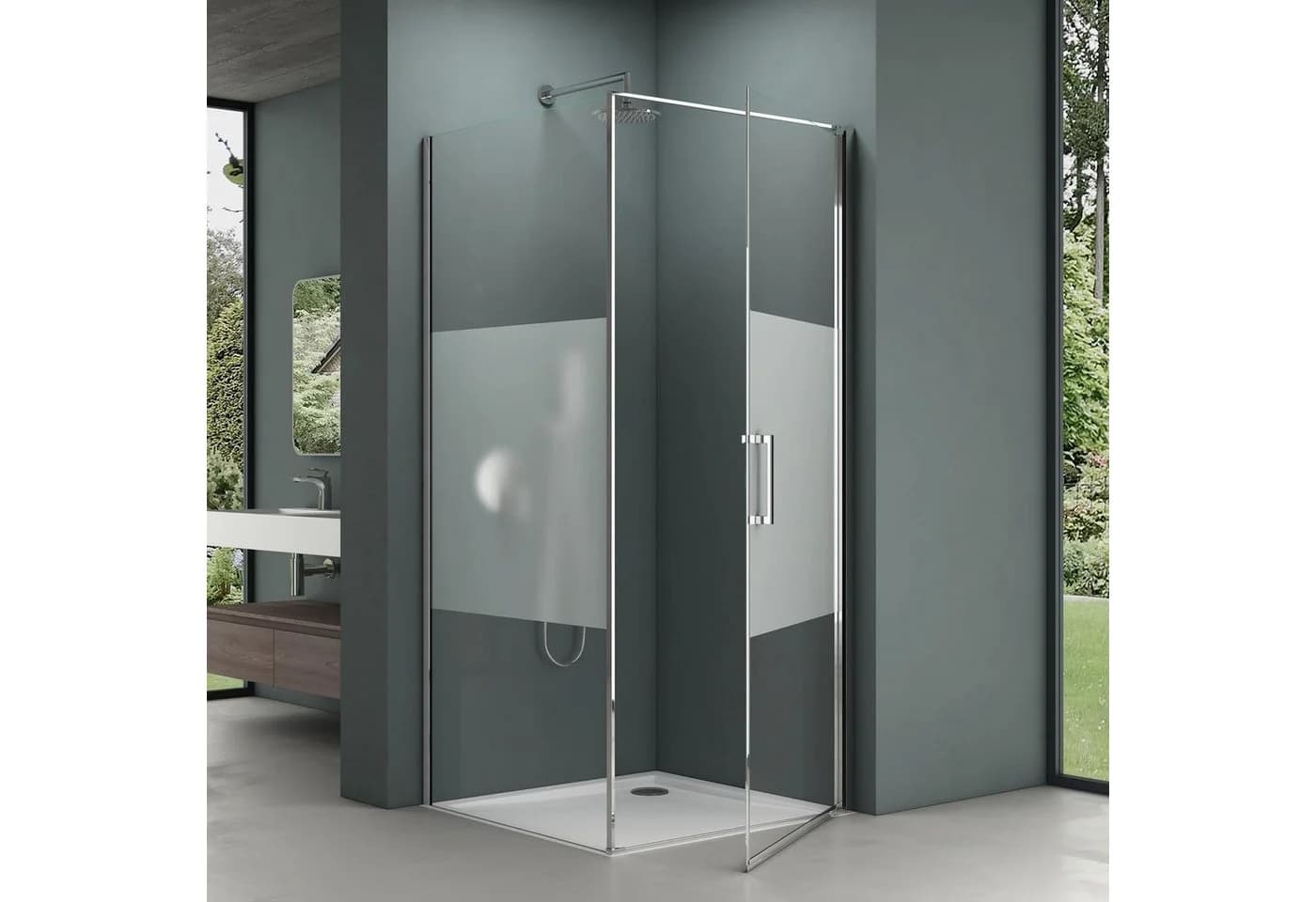 Mai & Mai Eckdusche Rav36-Plus 80x80 cm ESG Glas Aluminium