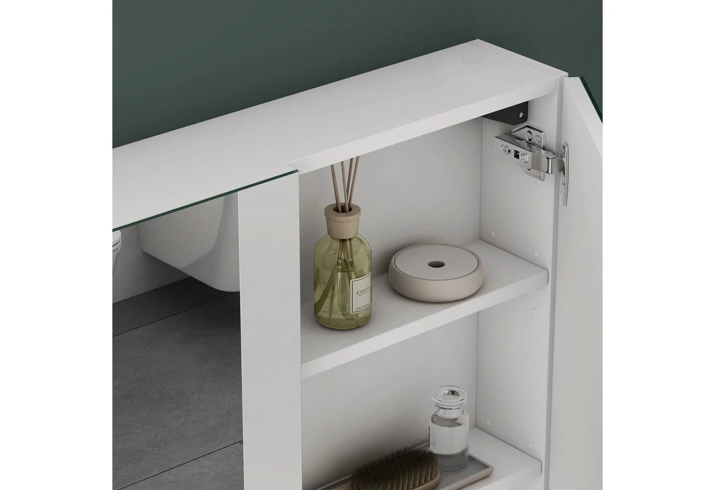 Mai & Mai Spiegelschrank Badezimmerschrank Weiß Matt Hängeschrank - Bild 4