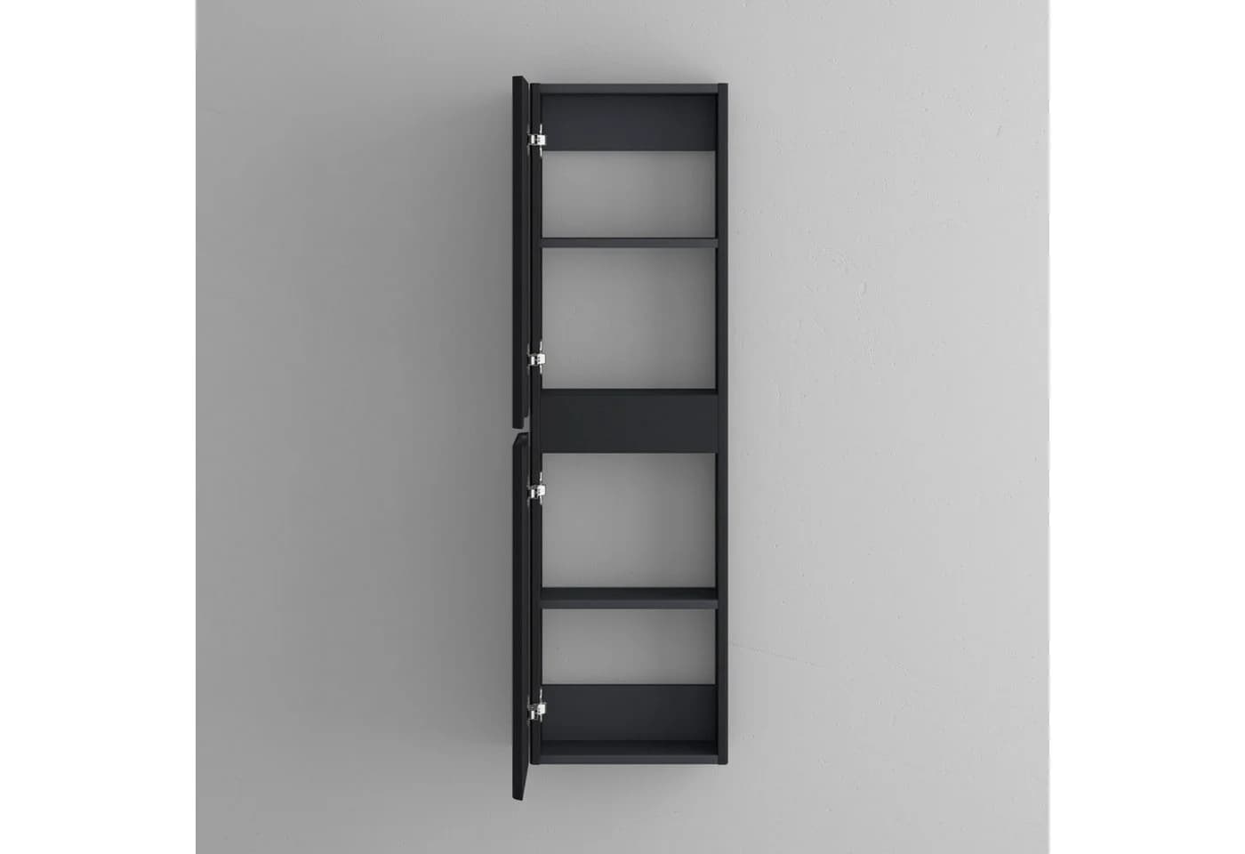 Mai & Mai Seitenschrank Badmöbel Badschrank Hängeschrank Badezimmer Lucca Matt Schwarz