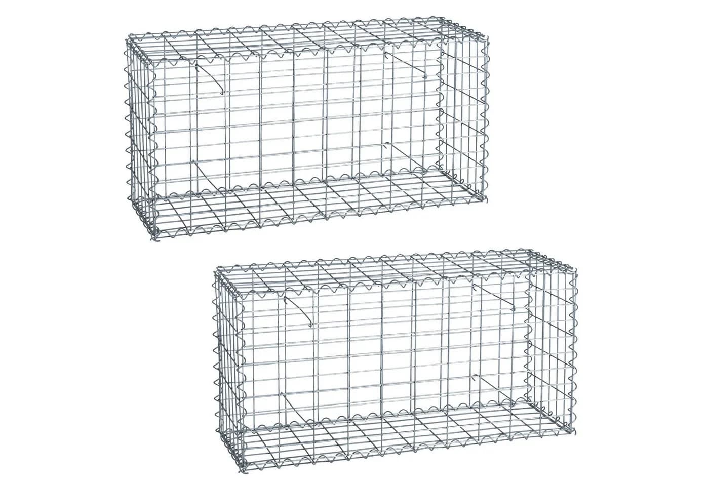 ESTEXO Gabionenzaun 100x50x30 cm 2er Set Metall Silber - Bild 2