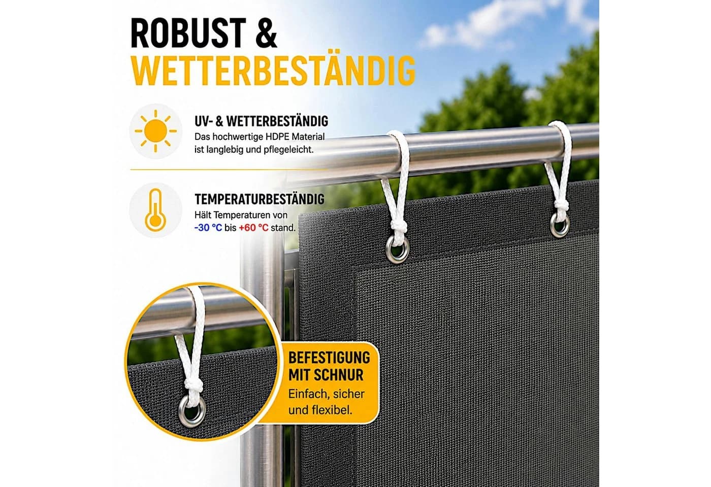 ESTEXO Balkonsichtschutz Anthrazit HDPE Sichtschutzmatte