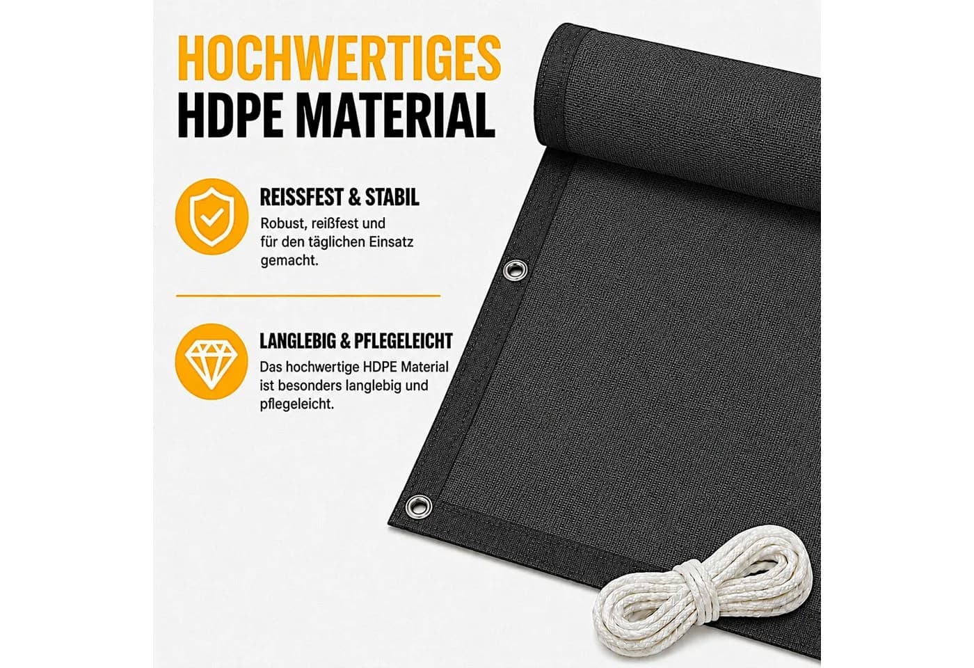 ESTEXO Balkonsichtschutz Anthrazit HDPE Sichtschutzmatte - Bild 5