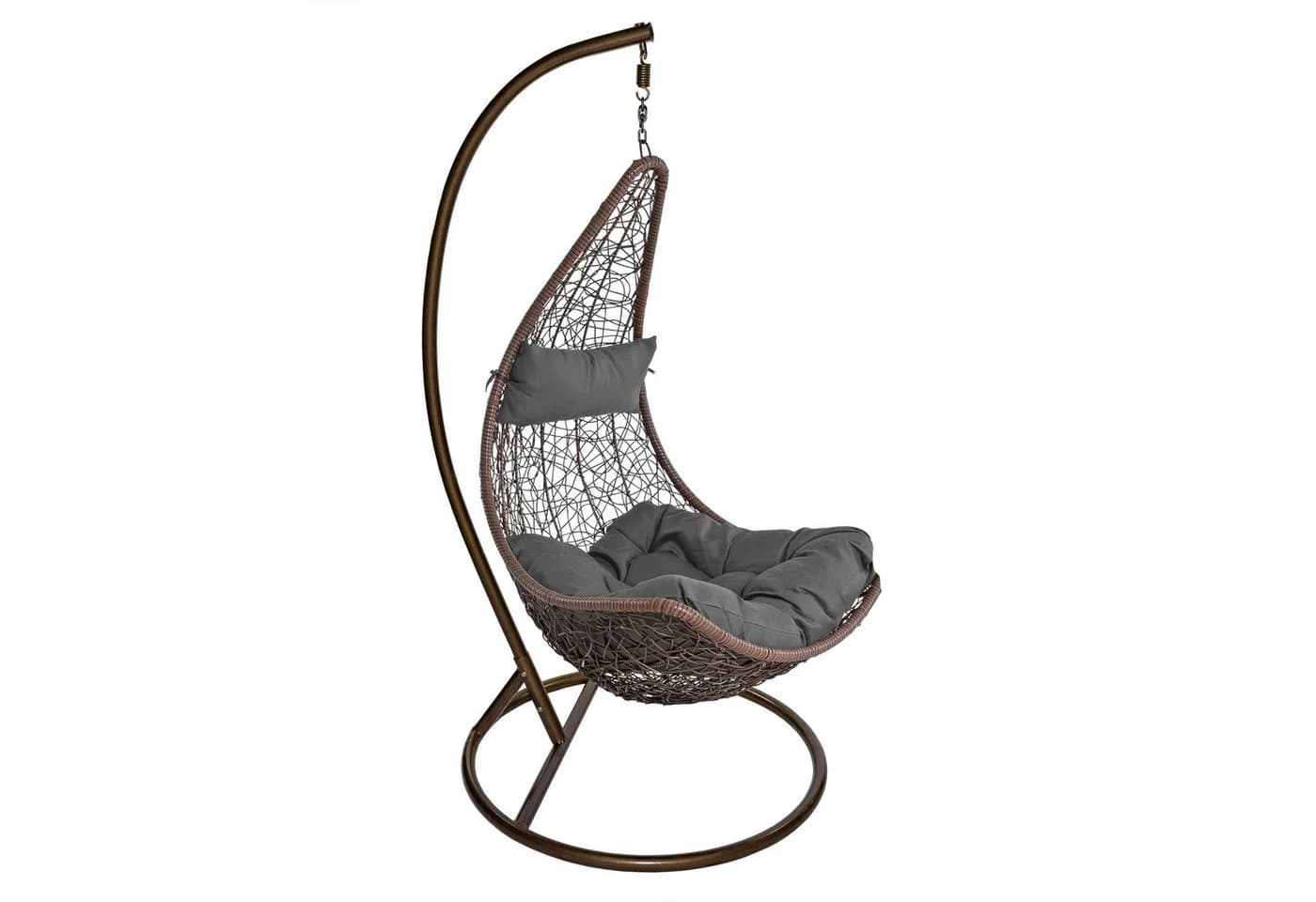 ESTEXO Hängesessel mit Gestell Polyrattan Braun Grau - Bild 3