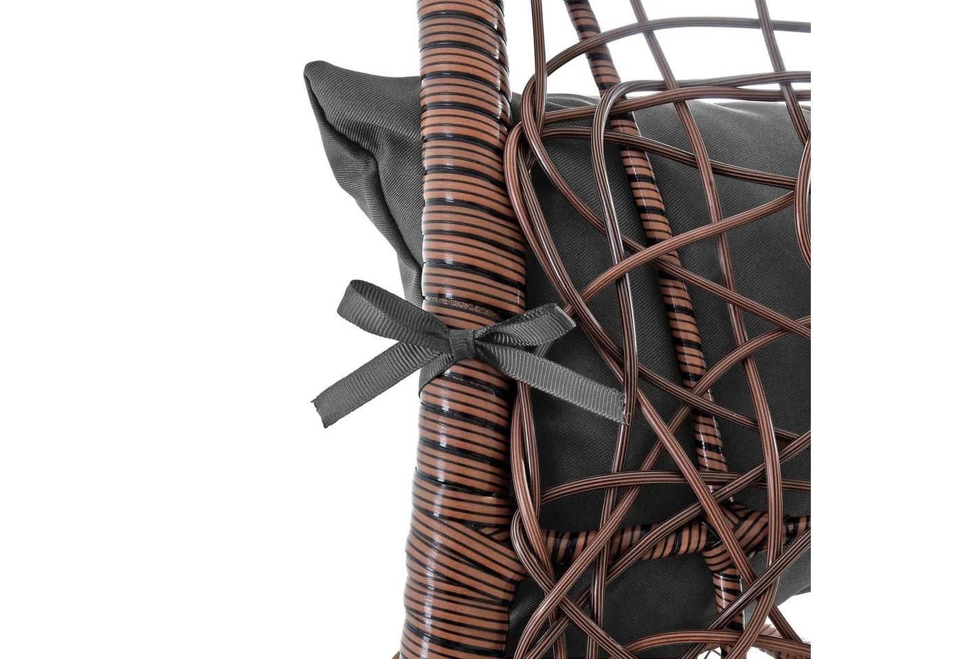 ESTEXO Hängesessel mit Gestell Polyrattan Braun Grau - Bild 4
